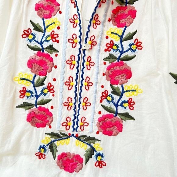 French Connection Edessa Cotton Folk Embroidered Smock Dress Size 2 NWT $228 - Picture 10 of 14